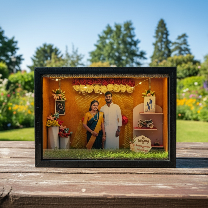 💞 Wedding Theme Miniature Box – Personalized Couple Gift