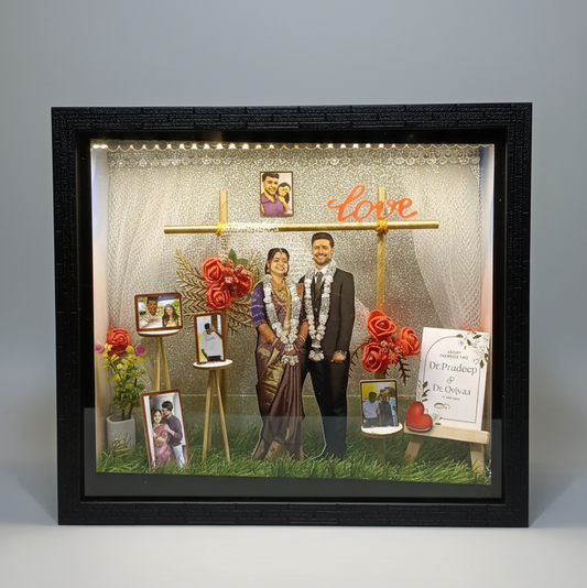 Celebrate Your Love Story in a Frame – Personalized Wedding Miniature Box ❤️