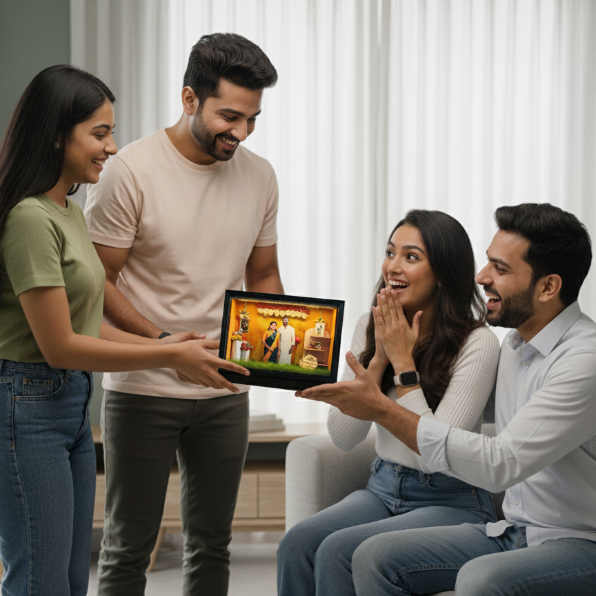 💞 Wedding Theme Miniature Box – Personalized Couple Gift