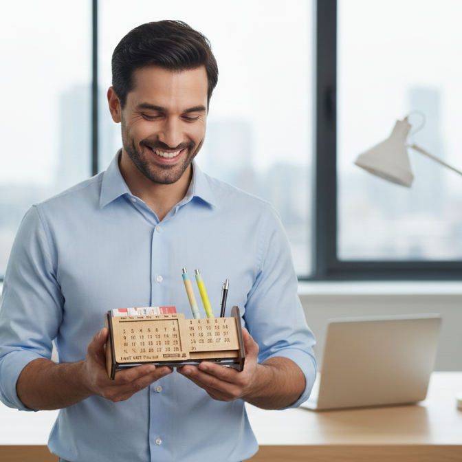 Fast Gift Premium Wooden Pen Stand