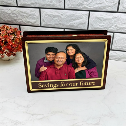 Personalised Gift Combo – Money Box + Plastic Keychain + 4x4 Frame 🎁